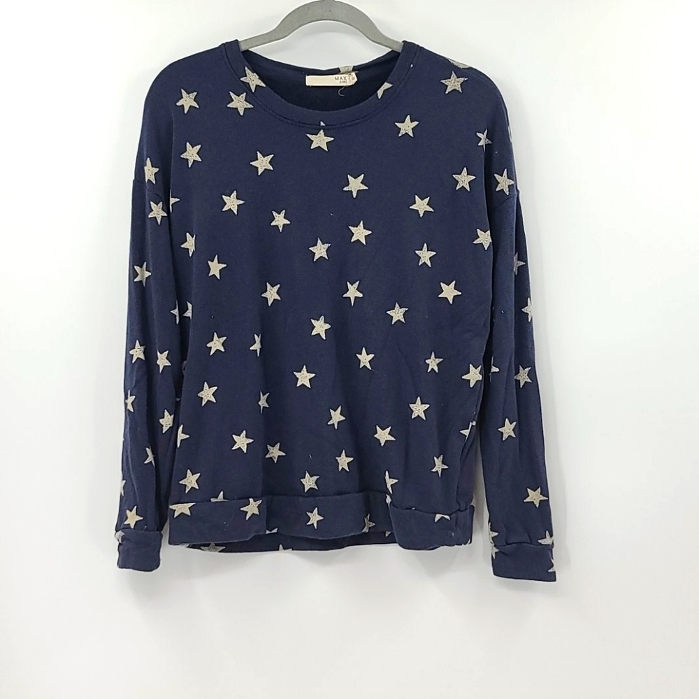 Max jeans navy with cream stars sweatshirt. Size s